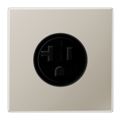 Розетка JUNG LS 990, скрытый монтаж, с заземлением, нержавеющая сталь