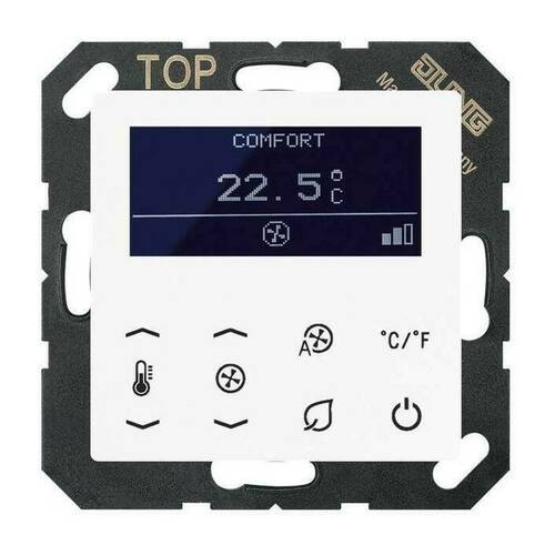 Терморегулятор Jung А-СЕРИЯ, с дисплеем, электронный, белый, TRDA523048WW