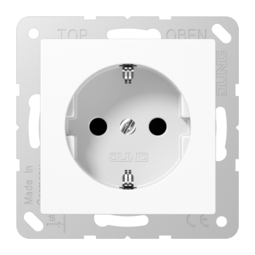 Розетка JUNG A 500, скрытый монтаж, с заземлением, белый